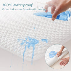 Reaks Queen Size Bed Waterproof Mattress Protector-Cooling Mattress Cover with Fitted Deep Pocket Up to 18''