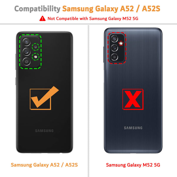 Ganbary Case Compatible with Samsung Galaxy A52s 5G/ A52 5G&4G, Premium PU Leather Flip Wallet Case [Full Protection] [Card Slots] [Kickstand], Black