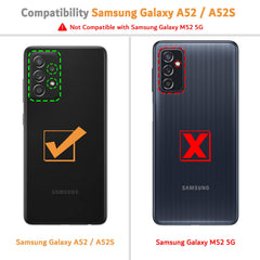 Ganbary Case Compatible with Samsung Galaxy A52s 5G/ A52 5G&4G, Premium PU Leather Flip Wallet Case [Full Protection] [Card Slots] [Kickstand], Black