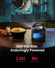 NEBULA Anker Mars 3 Air 1080p Mini Projector, Smart 400 ANSI-Lumen Portable Projector with Google TV, Wi-Fi, Dolby Digital, 2×8W, 150-Inch Picture, Built-In Battery with 2.5-Hour Playtime