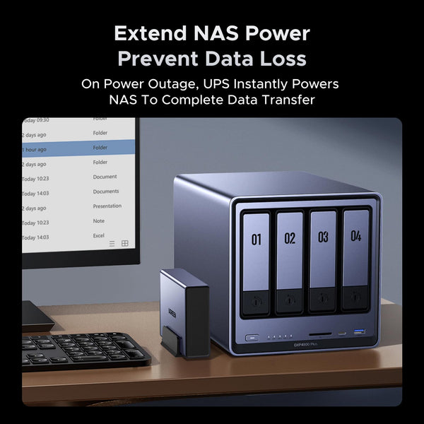 UGREEN NAS UPS, 120W DC Battery Backup and Surge Protector, 12000mAh Uninterruptible Battery Power Supply Compatible NAS DXP2800, DXP4800, DXP4800 Plus, DXP480T Plus, DH2300, DH4300 Plus Only