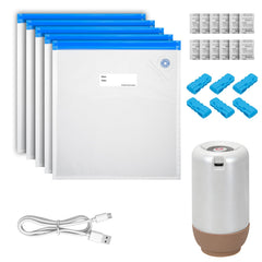 JAOUI 3D Printer Filament Storage Bags Vacuum Sealed Kit, 30 Pack Filament Storage Bags (30x34cm) with Electric Pump, Desiccants and Sealing Clips, Filament Vacuum Storage Kit for Keeping Filament Dry