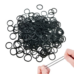 Black Elastic Hair Bands, Yedtreg 500pcs Small Rubber Bands with Box, Soft Mini Hair Elastics Ties for Women, Kids, Braids, Ponytails and Beard