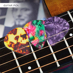 kuou Guitar Picks, 20 Pcs Guitar Plectrums Celluloid Pick for Acoustic, Electric, Bass Guitar including 0.46mm 0.71mm 0.96mm 1.2mm