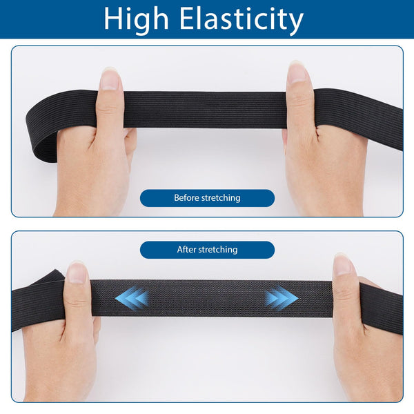 TOTSUN 6 Rolls of Black and White Stretch Elastic, Flat Elastic Bands Mixed Size Elastic Knit Spandex Spool for Sewing DIY Crafts Clothing (5m*1cm、2cm、3cm)