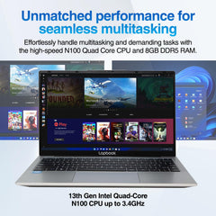 15.6" Full HD Laptop - 8GB RAM 512GB M.2 SSD Windows 11 Home, Dual-Band WiFi, Integrated Webcam - S15 N2 15 Inch Lightweight Laptop