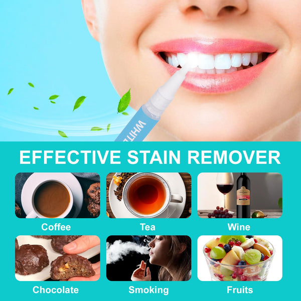 Riatanxi LED Teeth Whitening Kit: Blue Light Teeth Whitener with Bleaching Gel - Effectively Removes Stains from Coffee, Tea & Smoking - Safe, Fast, and Gentle for Sensitive Teeth