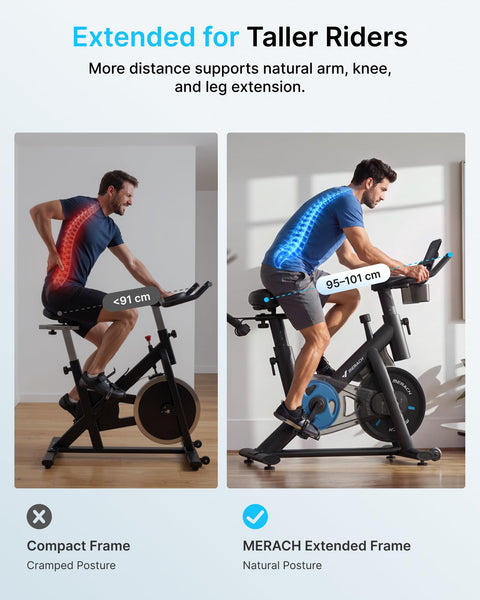 MERACH Magnetic Exercise Bike, Smart Training System, Quiet Comfort Ride