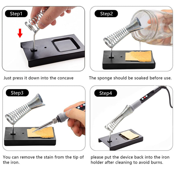 Soldering Iron Kit, 90W Adjustable Temperature Soldering-Iron Gun Kit Welding Tool with 5 Soldering Tips, Desoldering Pump, Tin Wire Tube, Soldering Iron Stand, Tweezers