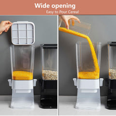 Hniuyun Cereal Dispenser, 5.5L Large Cereal Containers Storage Dispenser, Dry Food Dispenser Countertop for Rice, Cornflakes, Beans, Snack, Oatmeal, Pet food, White