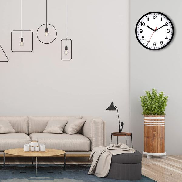 Wall Clock Silent & Non Ticking Modern Quartz 9"- Battery Operated Digital Quiet Sweep Office/home/school/Kitchen Decor Clocks