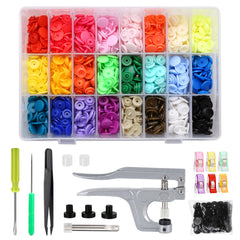 LIHAO Snap Pliers + 375 Set T5 Plastic Buttons Fastener + 12pcs Sewing Clips