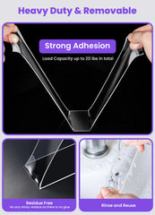 Upgraded Double Sided Tape Heavy Duty,Extra Large Nano Double Sided Adhesive Mounting Tape,Clear & Tough Sticky Poster Wall Tape ,1.18 x 120 In,Multipurpose Tape Picture Hanging Strips for Home