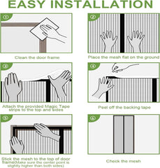 Magnetic Insect Door Mesh Screen, Heavy Duty Insect Screen Door, Magnetic Automatic Closing, Easy to Install, Suitable for All Kinds of Doors and Windows