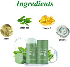 OunTechGlory 2PCS Green Tea Deep Cleanse Mask Stick, Deep Cleansing & Blackhead Remover, Green Tea Face Mask Stick, Moisturizes & Purifies Skin for Men & Women, Deep Cleansing Facial Pores for Skin