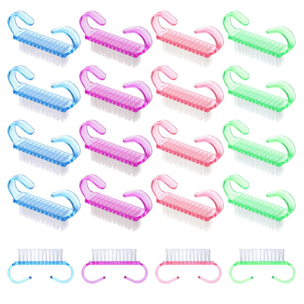 20 Pieces Nail Brushes Handle Nail Cleaning Brush Plastic Scrubbing Brushes, Fingernail Cleaning Brushes Scrub Cleaner for Toes and Nails