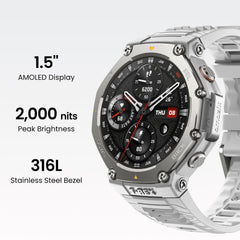 AMAZFIT T-Rex 3 Outdoor Smartwatch 48mm AMOLED Display, Offline Maps & Navigation, 6 Satellite Systems Dual Band GPS, 27 Days Battery Life, NFC Payment, 170 Sports Mode, 45m Freediving for Adventure