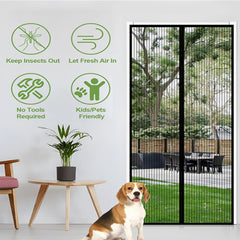Magnetic Insect Door Mesh Screen, Heavy Duty Insect Screen Door, Magnetic Automatic Closing, Easy to Install, Suitable for All Kinds of Doors and Windows