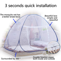 Mosquito Net Bed Canopy Camping Double Portable Travel Home Anti Mosquito Tent Foldable Pop Up Mosquito Net for King Bed Netting Free Standing Kids Adult Bottomed Sleep Bug Nets Outdoor(180*200*150cm)