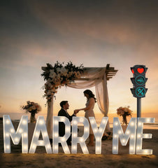 3ft Windproof Marry Me Light Up Letters for Outdoor and Indoor Use, Yellow Light Marry Me Signs for Proposal Engagement Wedding Party Décor