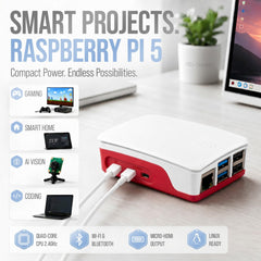 db-tronic Raspberry Pi 5 8GB Starter Kit | 128GB Edition | 27W Power Supply | Case with Cooling Fan | Heatsink | 4K Micro HDMI Cable | Ideal for Smart Home, Retro Gaming & Home Assistant