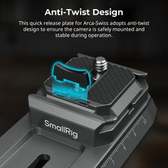 SMALLRIG Quick Release Plate Adapter for Manfrotto for DJI RS 2 / RSC 2 / RS3 / RS 3 Pro/RS 4 / RS 4 Pro, with Quick Release Plate for Arca-Swiss, HawkLock H38-4638