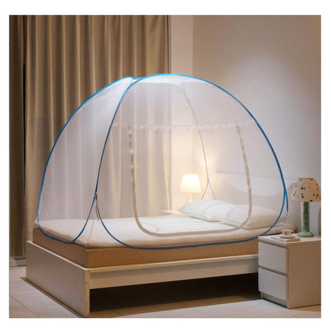 Mosquito Net Bed Canopy Camping Double Portable Travel Home Anti Mosquito Tent Foldable Pop Up Mosquito Net for King Bed Netting Free Standing Kids Adult Bottomed Sleep Bug Nets Outdoor(180*200*150cm)