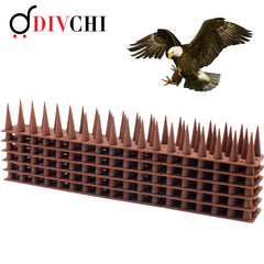 DIVCHI 20 Pcs Bird Spikes for Anti Pigeons And Birds, Fence Wall Spikes Garden Security Anti-Climb Cat Bird Intruder Pest Deterrent, Birds Fence Roof Tall Covers 33.5 x 4.5 x 3.7cm 6.7M (22ft) (Brown)