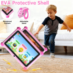 ascrecem Kids Tablets 7 Inch Android 15 Toddler Tablet for Kids with 2.4G+5G WiFi6 Penta Core 6GB RAM 32GB ROM Baby Tablet Dual Camera 128GB Expandable Parental Control Educational Games (Pink)