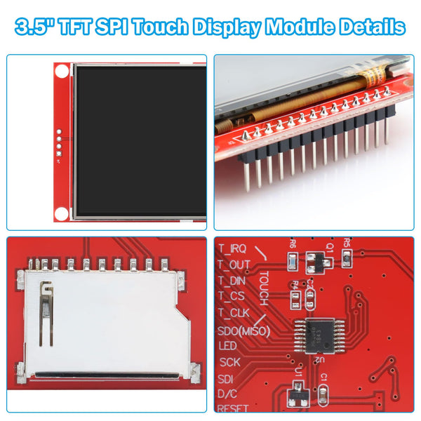 3.5 inch LCD TFT touch display with ili9488 chip Binghe 3.5 inch 3.3V 5V LCD display touch module with touch pen 320 x 480 resolution driver ILI9488 4-wire SPI compatible with Arduino