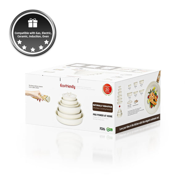 RIOVARM Induction Pots and Pans Set with Removable Handles, Non-Stick Granite Stackable Cookware Set with Silicone Lids, Space-Saving Pot & Pan Sets without PFOA, Frying Pan, Casseroles