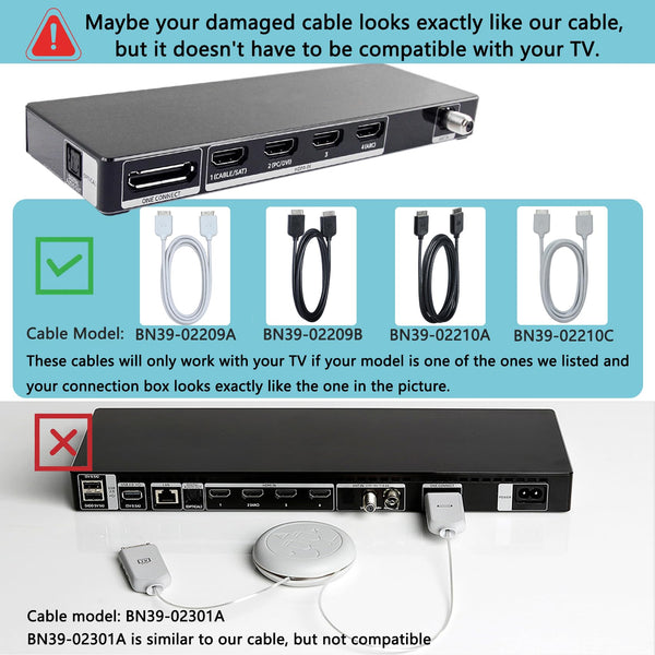 BN39-02210C 9.8 FT One Connect Cable Compatible with Samsung TV UE49MU7005T UN55MU9000F UN65MU850D UA75MU7000W UN82MU8000F