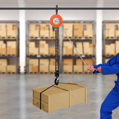 2 Ton Hand Chain Hoist 9.51ft Manganese Steel Manual Lifting Tool Industrial Chain Block with Swivel Hook Heavy Du Cable Hoist for Worhop and Ga