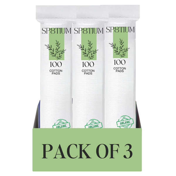 SP8TIUM Cotton Pads Cotton Wool Pads Non-Fleecing No Shed Makeup Remover (300 Pack)