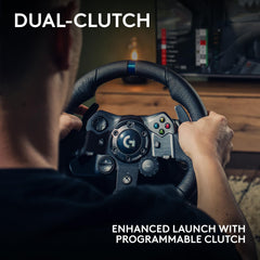 Logitech G923 Trueforce Gaming Racing Steering Wheel with Pedals, Power Feedback up to 1000 Hz, Responsive Pedal, Dual Clutch System, for Xbox Series X|S, Xbox One/PC, UK Plug - Black