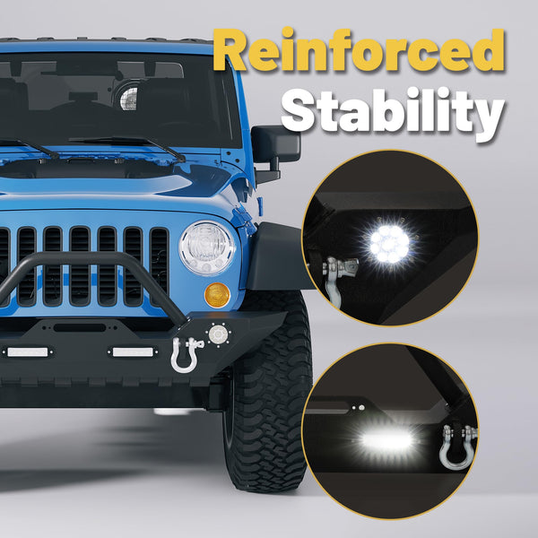 ECOTRIC Front Bumper Compatible with Jeep Wrangler JK JL/JLU Gladiator JT