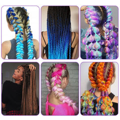 Aomig Braiding Hair Extensions, 1PC Ombre Braiding Hair, Jumbo Braids Hair Extension Synthetic Wig, Fashion Synthetic Braid Hair Extensions for Braiding Twist Braids Hair for Women