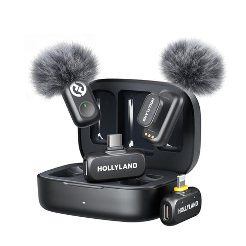 Hollyland Lark A1 Combo (2TX + 2RX + Ladeetui) Kabelloses Magnetmikrofon