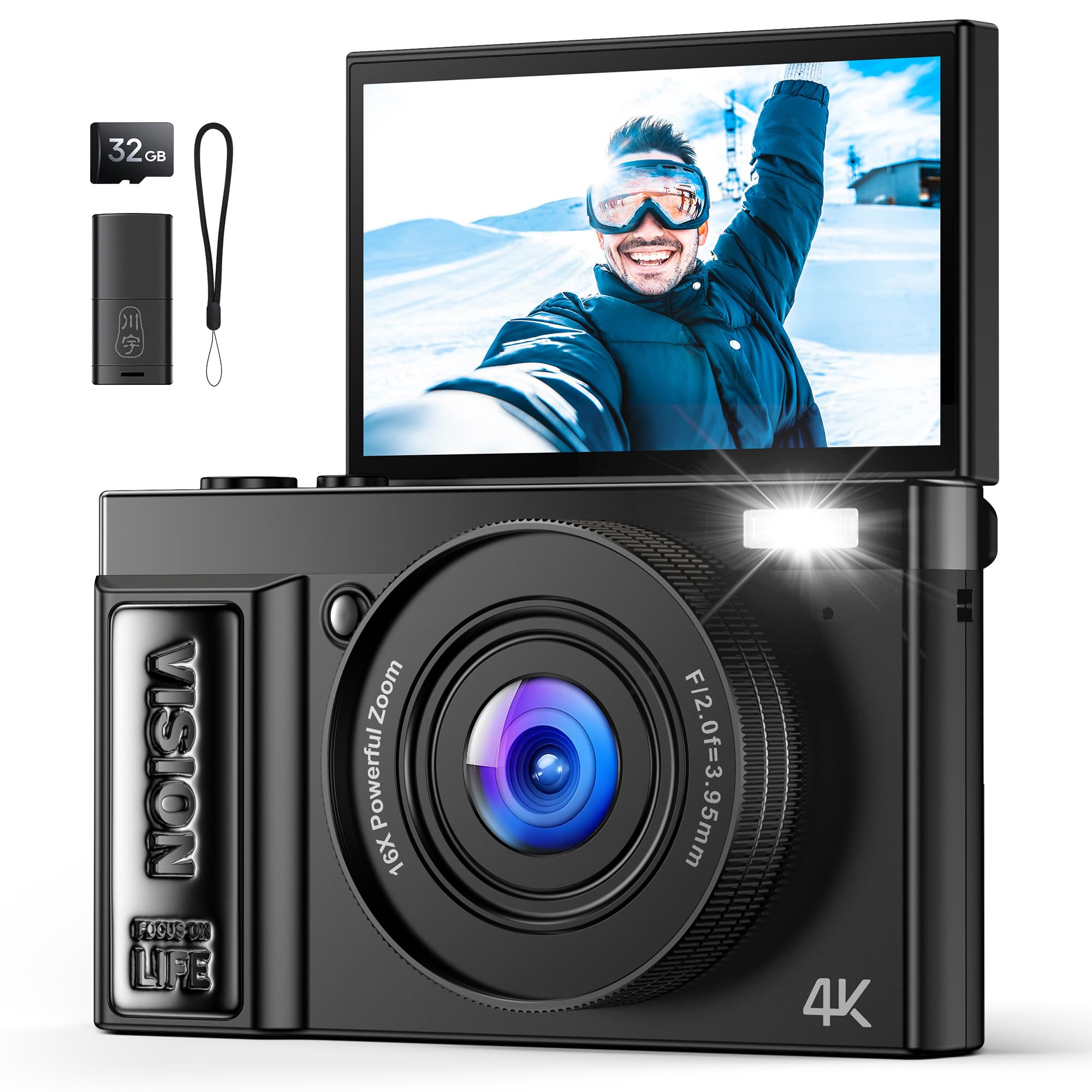 Digital Camera 4K for Photography Vlogging: 64MP Cameras for Video