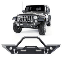 ECOTRIC Front Bumper Compatible with Jeep Wrangler JK JL/JLU Gladiator JT