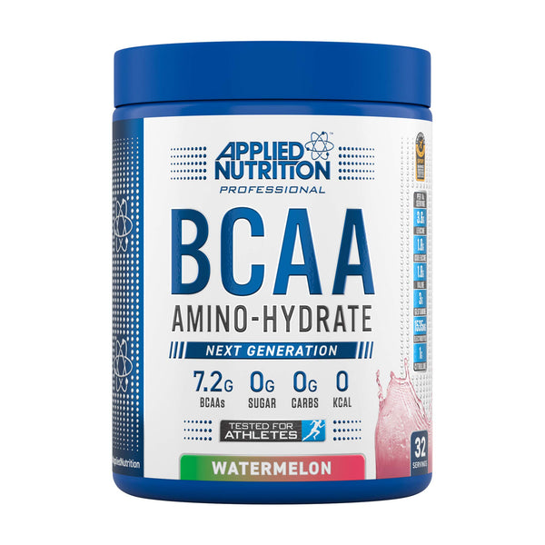Applied Nutrition BCAA Powder - Branched Chain Amino Acids BCAAs Supplement, Amino Hydrate Intra Workout & Recovery Energy Drink (450g - 32 Servings) (Watermelon)