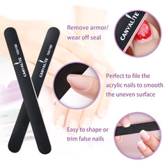 Canvalite All in One 4 Way Nail Buffer Block - Shapes, Files, Smoothes, and Shines - 100/180 Grit Nail File and Buffer - 9pcs
