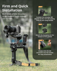 SMALLRIG Weight-Reducing Shoulder Strap Compatible with Sling Handle for DJI, Gimbal Belt with Upgraded QD Buckles for RS 4 / RS 4 Pro/RS 4 Mini/RS 3 / RS 3 Pro/RS 3 Mini/RS 2 Black - 5362