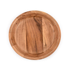Kaizen Casa Wooden Round Shaped Serving Bowl for Fruit,Dessert Platter Tray Dish Kitchen Dining Fruit,Dessert,Snack