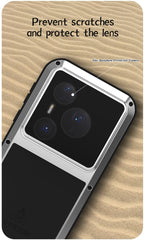 LOVE MEI for Huawei Pura 80 Pro/Huawei Pura 80 Pro+ Metal Case,Outdoor Heavy Duty Rugged Aluminum Metal Military Bumper Shockproof Protection Case Cove 【Without Tempered Glass】 (Red)