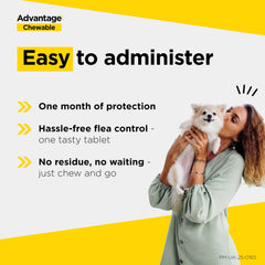 Advantage Chewable 56mg Chewable Tablets for Dogs 1.3-2.5kg (3 pack), Flea and Tick Treatment, Fast Acting Kills Fleas Within Hours, Prevention Lasts For A Month, Easy To Administer
