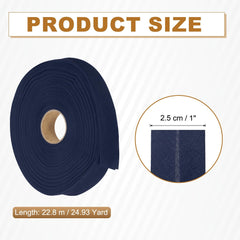 YELARXI Double Fold Bias Tape for Sewing, Quilt Binding Cotton Bias Tape Double Fold 1 Inch 25 Yards Fit for Hemming Seaming DIY Crafts Piping - (Dark Blue)