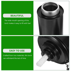 Hemobllo Torch Canister for Garden Outdoor Torch Container with Wick and Metal Cap Easy Fill Fuel Holder for Patio Backyard Lighting