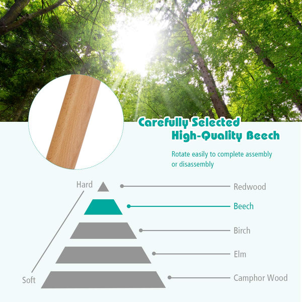 COSTWAY 4 in 1 Convertible High Chair, Multi-Functional Dining Highchair with Adjustable Legs, Detachable 4-Position Tray, 5-Point Seat Belt, Wooden Feeding Chair for Baby, Infants, Toddlers (Khaki)