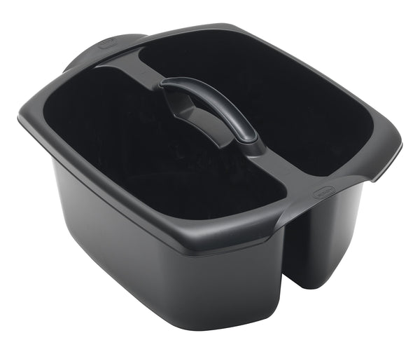 Addis 516932 Utility Cleaning Caddy with Twin Compartment and Handle, Black, 32 x 38.5 x 20 cm